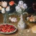 Still life with Lilies, Roses, Tulips, Cherries and Wild Strawberries